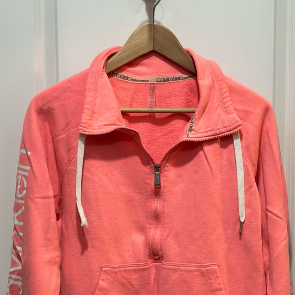 Calvin Klein Performance Half Zip Pull Over Front Pocket Pink Size Medium - Picture 8 of 8